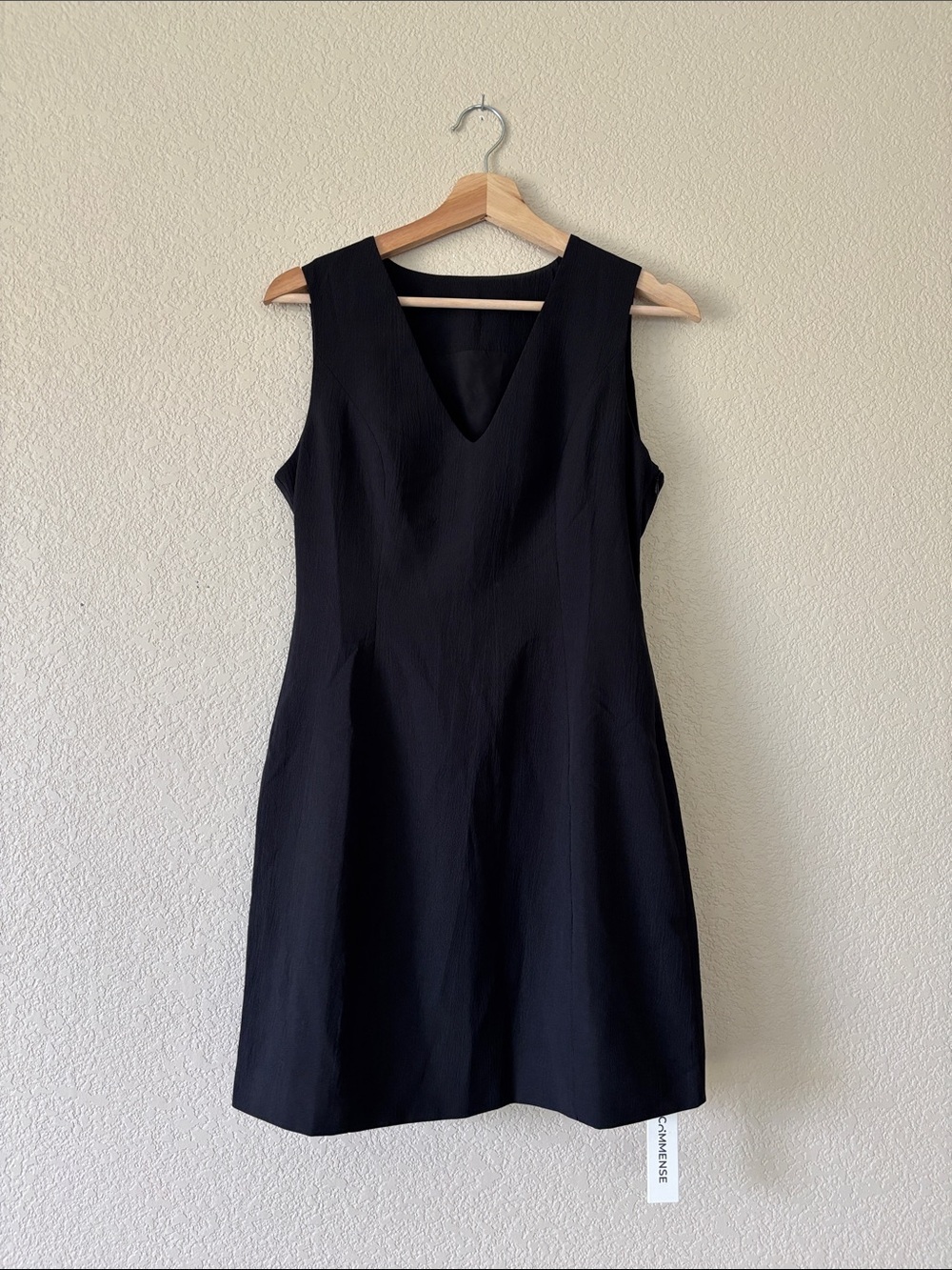 Commense Classic Black V‑Neck Sleeveless Dres- NWT